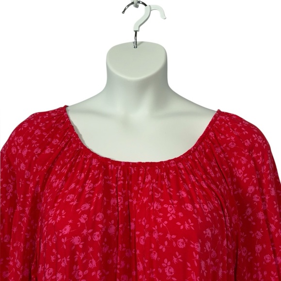 Penningtons, Plus Size Floral Red Blouse, 2X - Picture 3 of 10